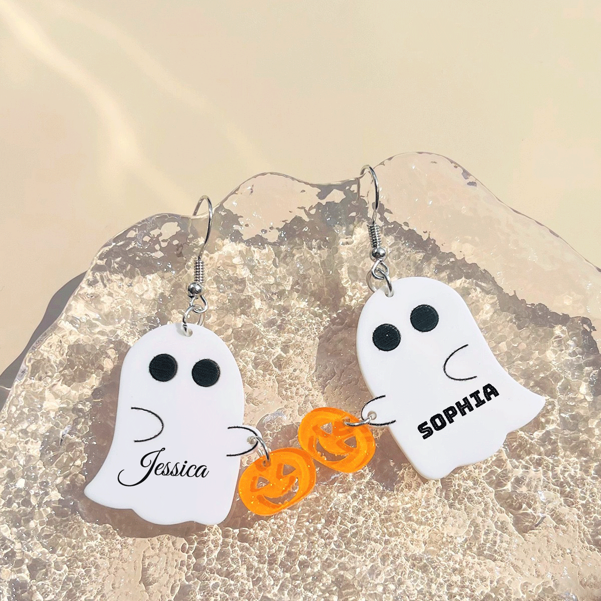 Personalized ghost name earrings, Halloween earrings, ghost earrings, jewelry gifts, Christmas gifts, women's gifts