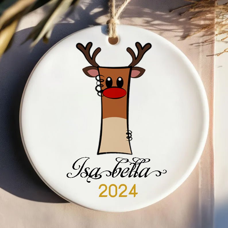 Personalized Letter Name Ornaments, Custom Initial Ornament, 2024 Family Ornament, Christmas Gift, Family Keepsake, Monogram Ornament, Deer