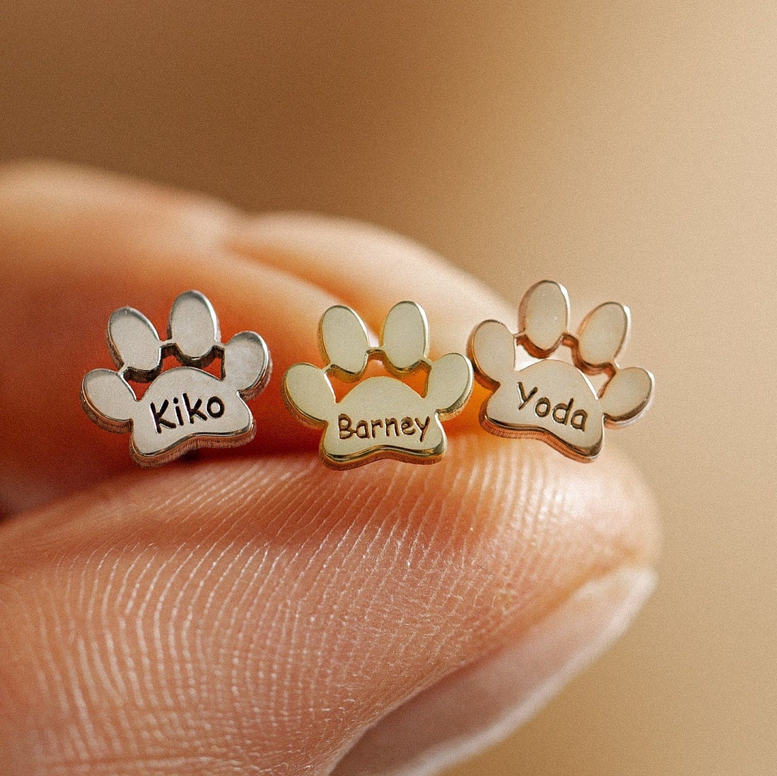 Personalized Name Custom Pet Paw Print Earrings - Unique and Exclusive Keepsake