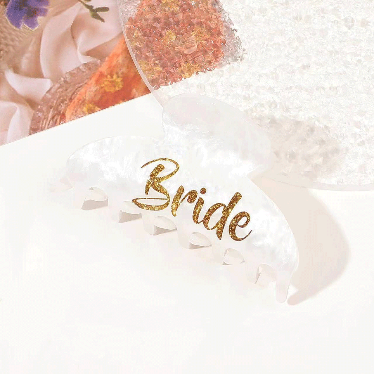 Personalized name hair clips, a must-have for brides and besties at weddings