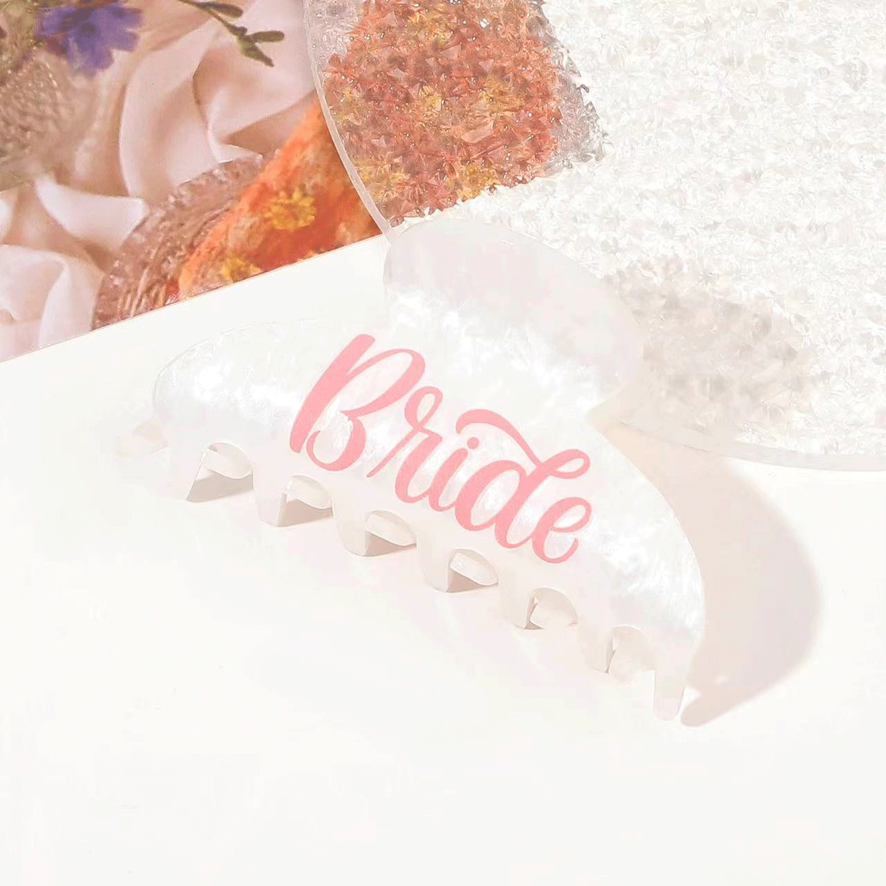 Personalized name hair clips, a must-have for brides and besties at weddings