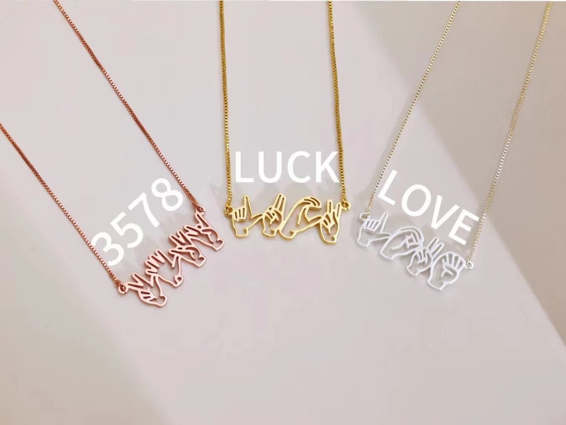 Personalized Name Necklace in Sign Language