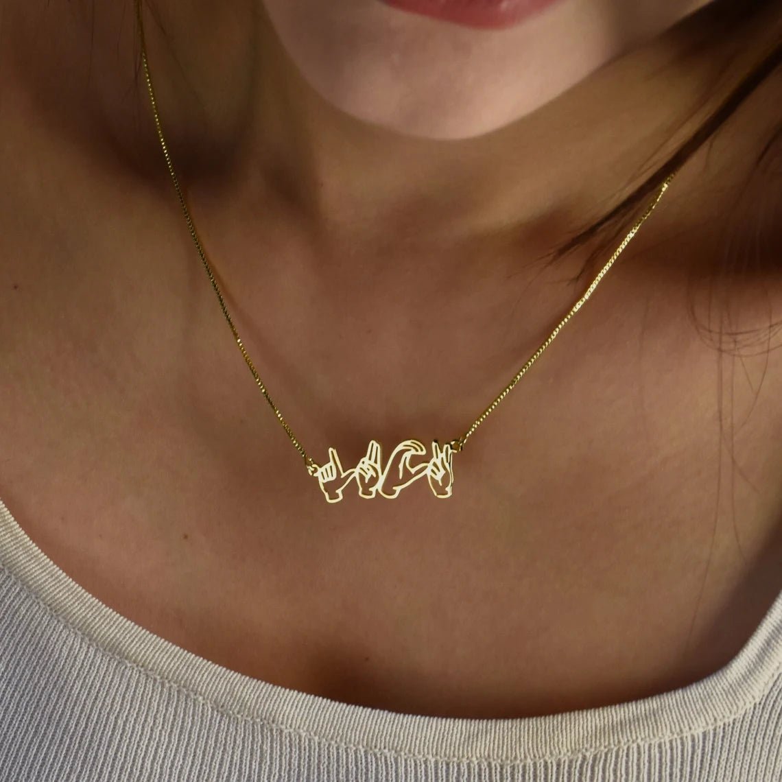 Personalized Name Necklace in Sign Language