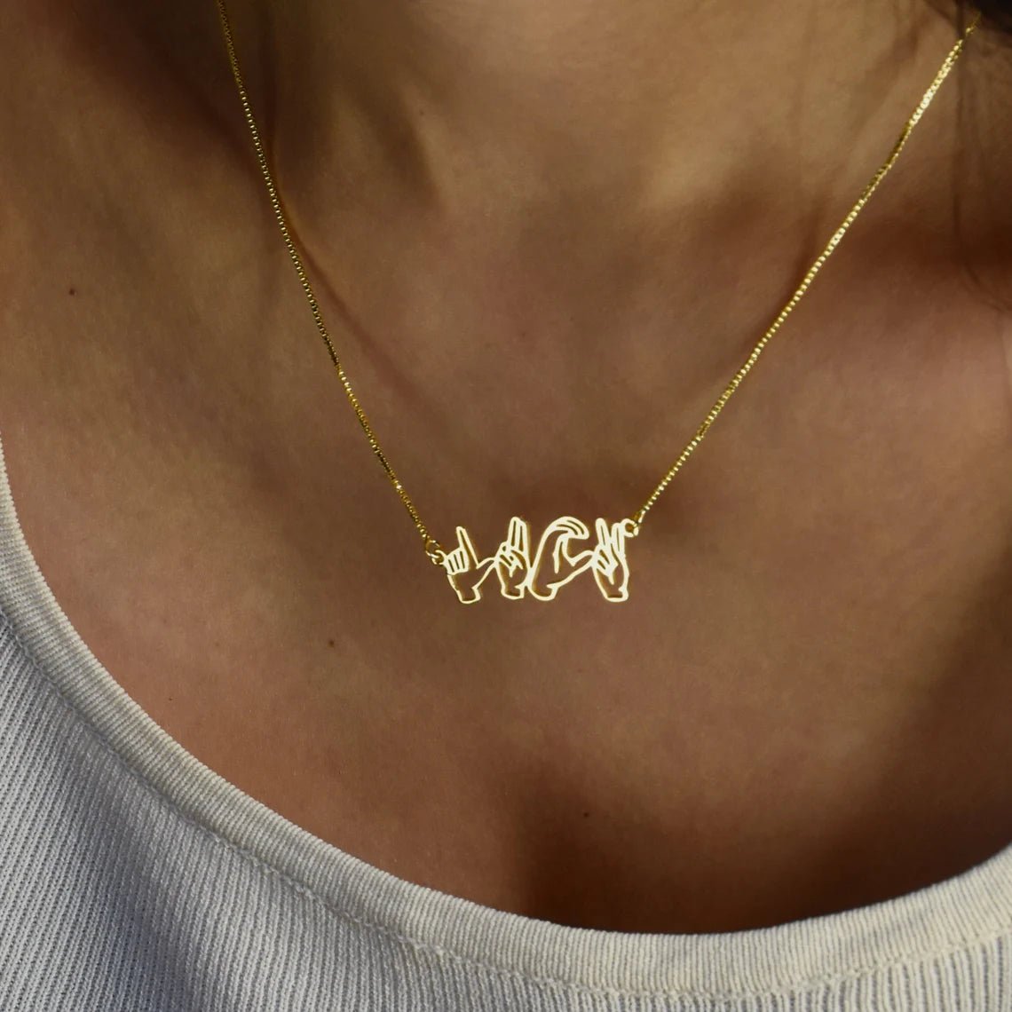 Personalized Name Necklace in Sign Language