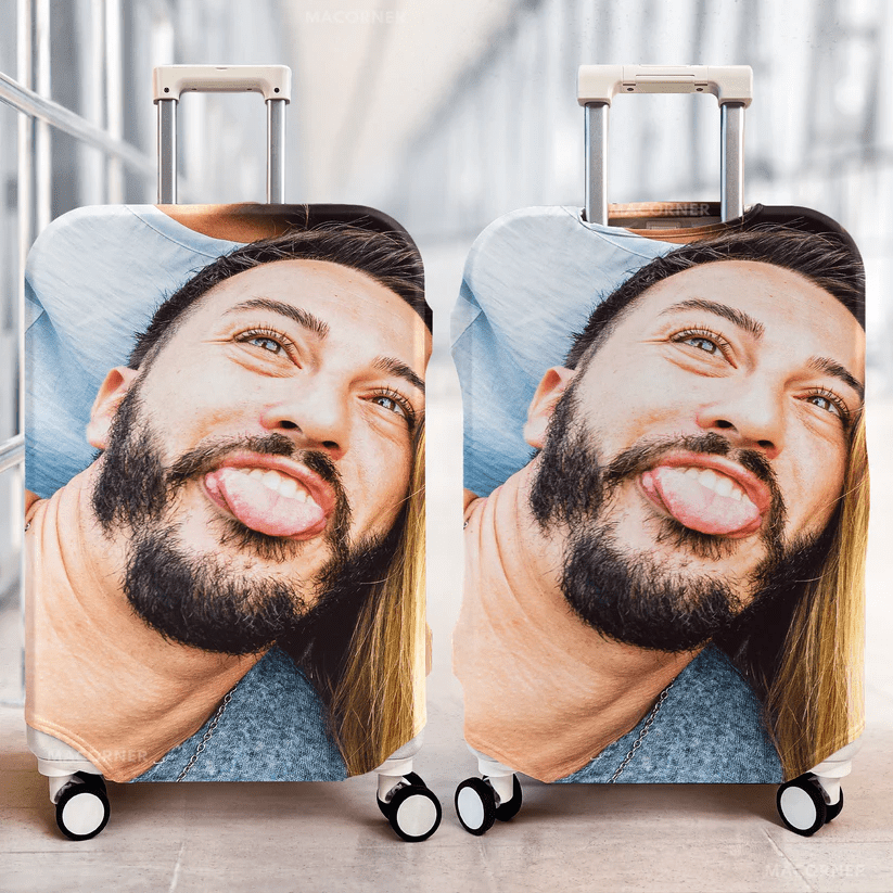 Personalized photo luggage covers add fun to your travels