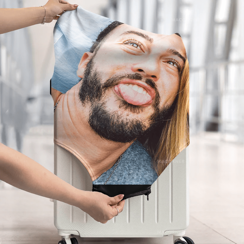 Personalized photo luggage covers add fun to your travels