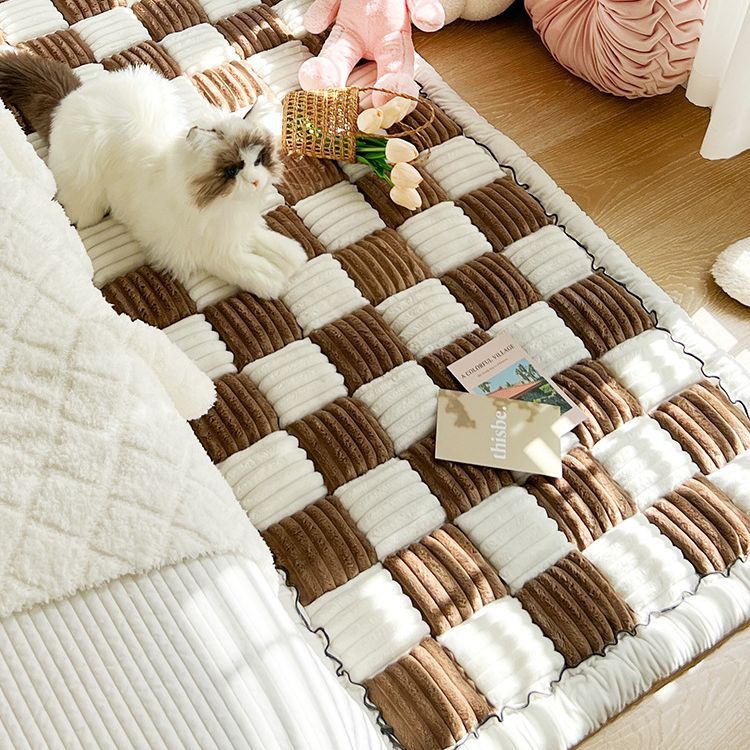 Pet autumn and winter plush rectangular bun mat bedroom tatami carpet