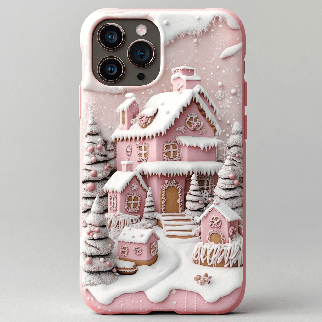 Pink Christmas Dream phone cases, multiple options, iPhone, Pixel, Samsung