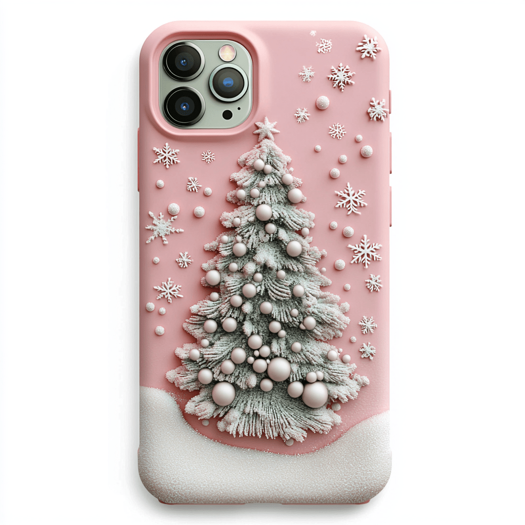 Pink Christmas  Phone Cases, Available in Multiple Styles, iPhone, Pixel, Samsung