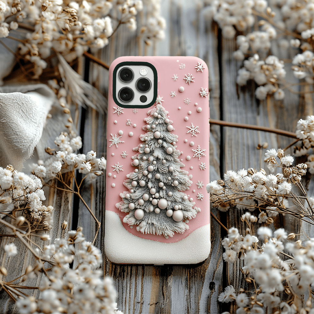 Pink Christmas  Phone Cases, Available in Multiple Styles, iPhone, Pixel, Samsung