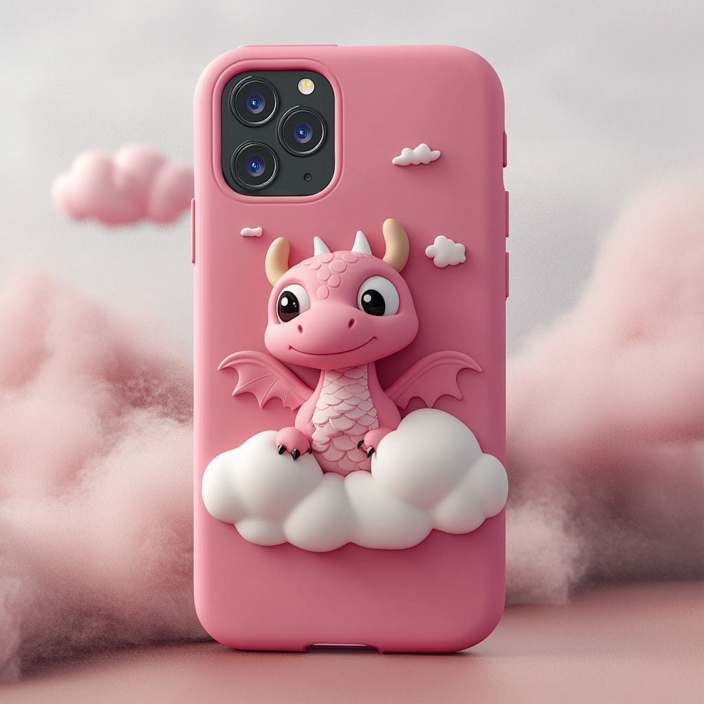 Pink dragon phone case, Available in Multiple Styles, iPhone, Pixel, Samsung