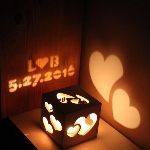 Romantic Reflections - Personalized Date & Heart Shadow Light Box - 我的商店