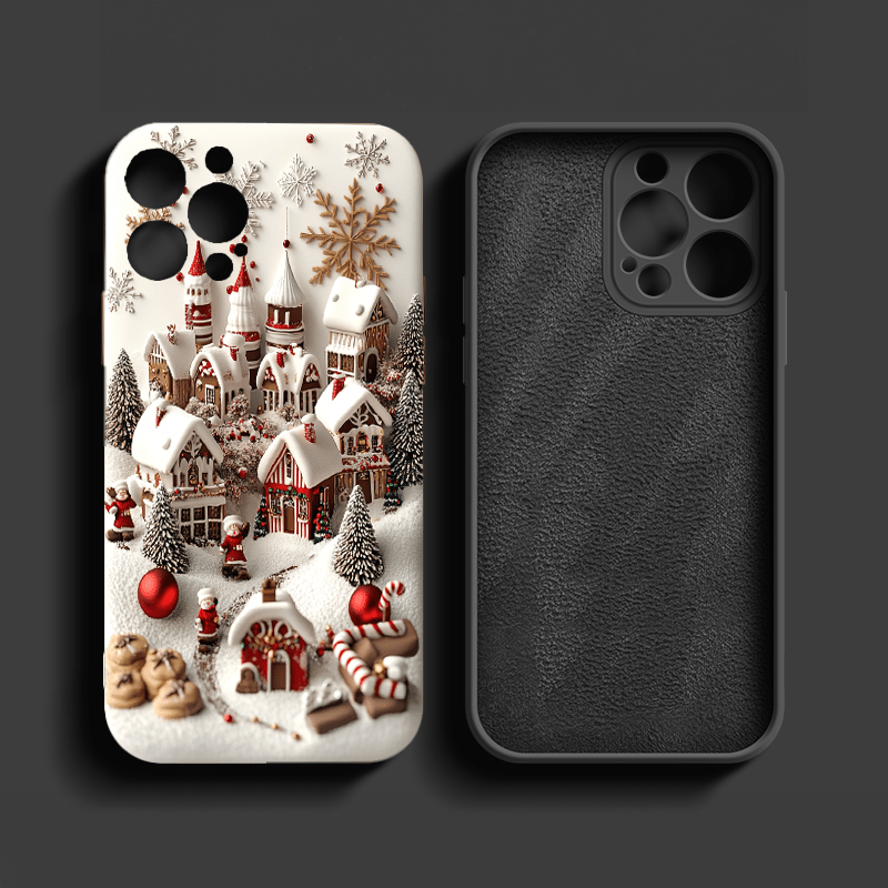 Snowflake Cozy House Phone Case, multiple styles available, suitable for iPhone, Pixel, Samsung