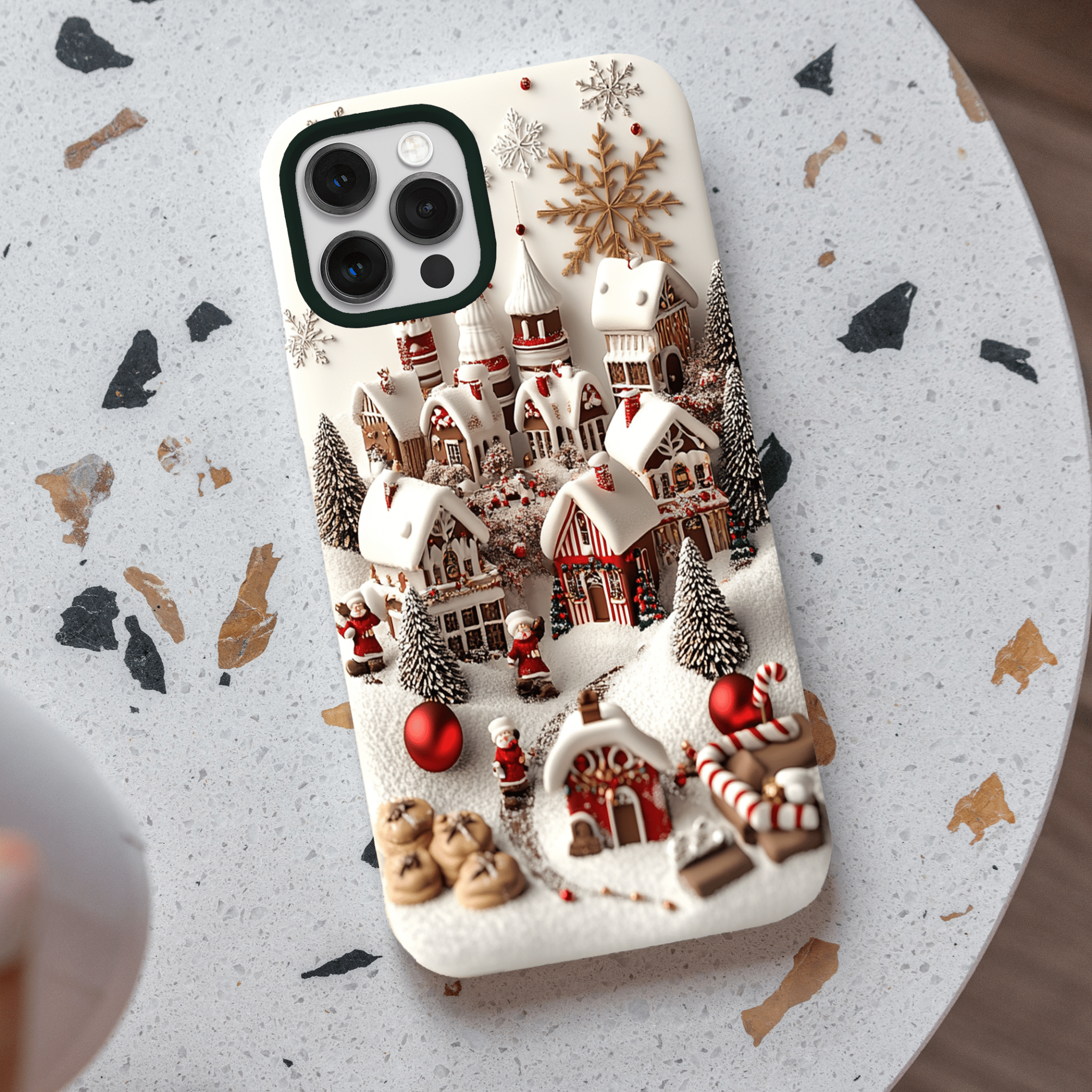 Snowflake Cozy House Phone Case, multiple styles available, suitable for iPhone, Pixel, Samsung