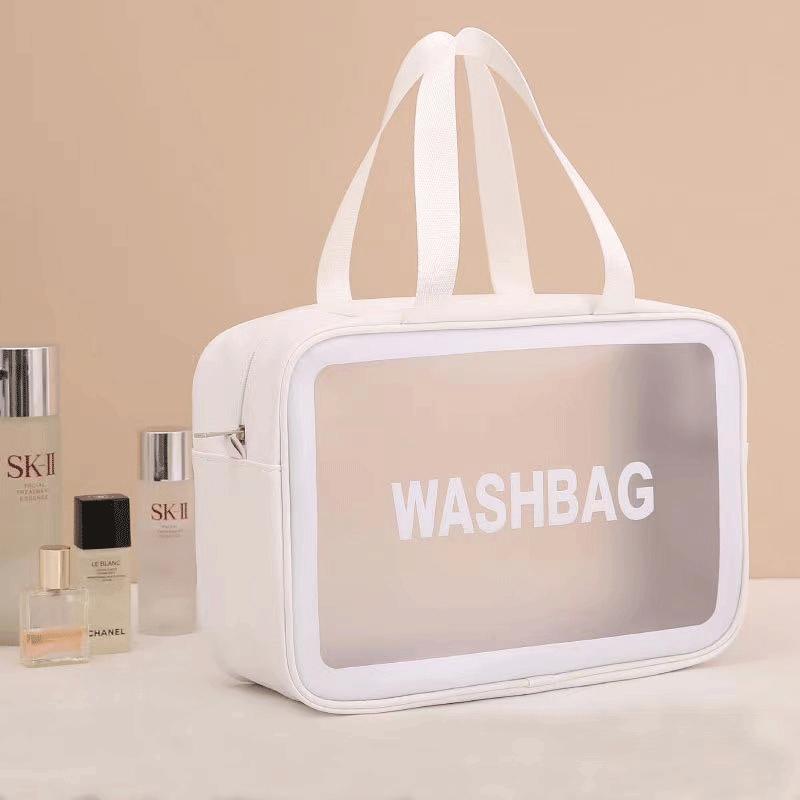 ✨ Stylish Transparent Makeup Bags - Choose from Pink, White, or Black! 💄👜