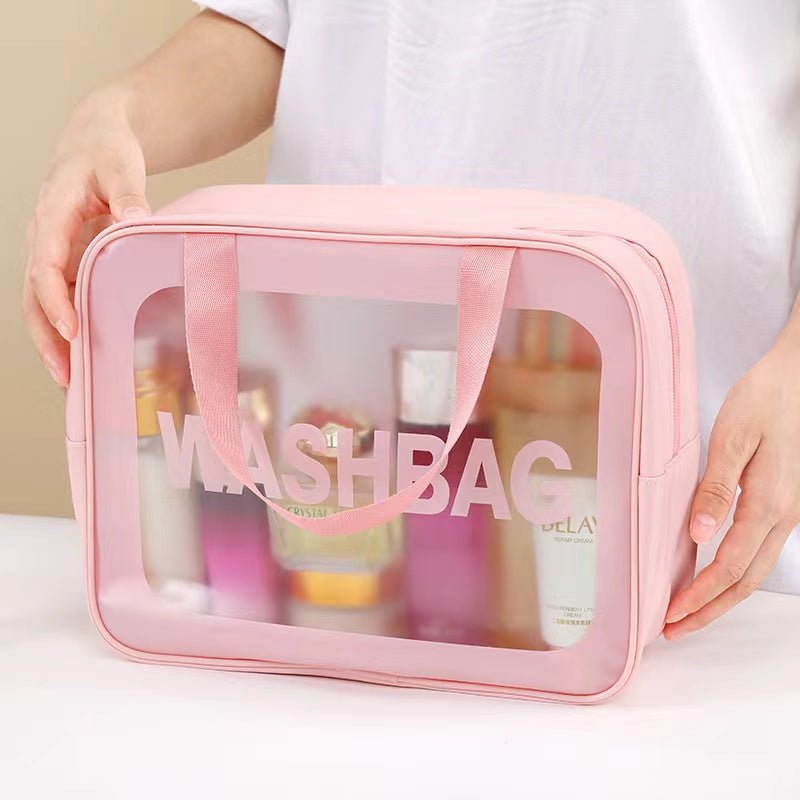 ✨ Stylish Transparent Makeup Bags - Choose from Pink, White, or Black! 💄👜