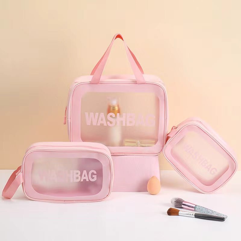 ✨ Stylish Transparent Makeup Bags - Choose from Pink, White, or Black! 💄👜