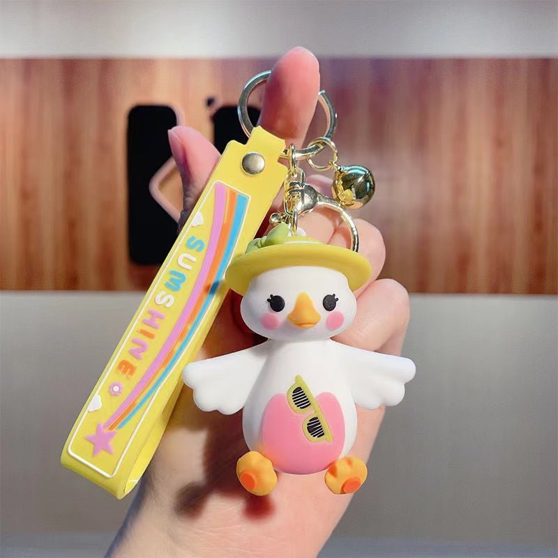 🌞 Summer Essential - Cute Sunshine Duck Bag Charms and Keychains, Full of Fun! ✨