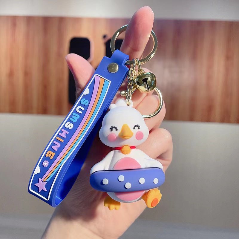 🌞 Summer Essential - Cute Sunshine Duck Bag Charms and Keychains, Full of Fun! ✨