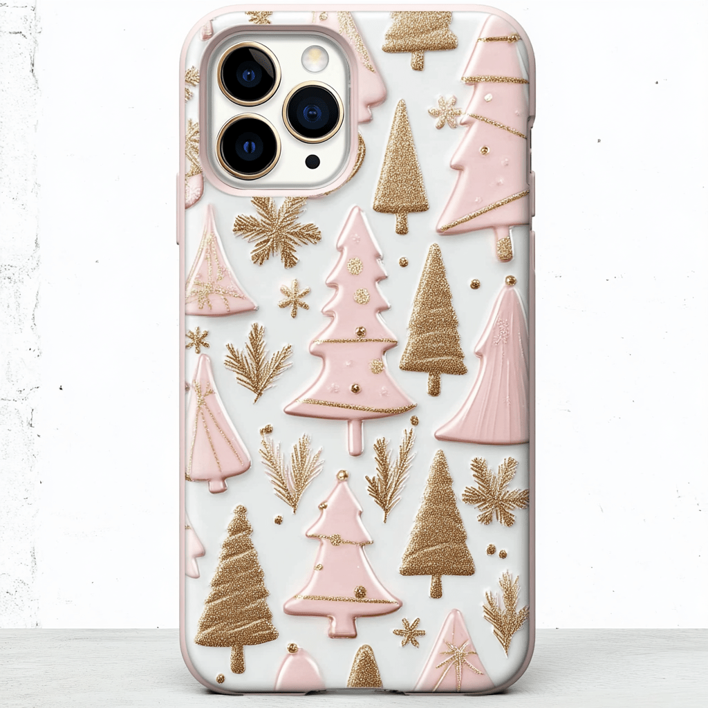 Sweet Pink Christmas  Phone Cases, Available in Multiple Styles, iPhone, Pixel, Samsung