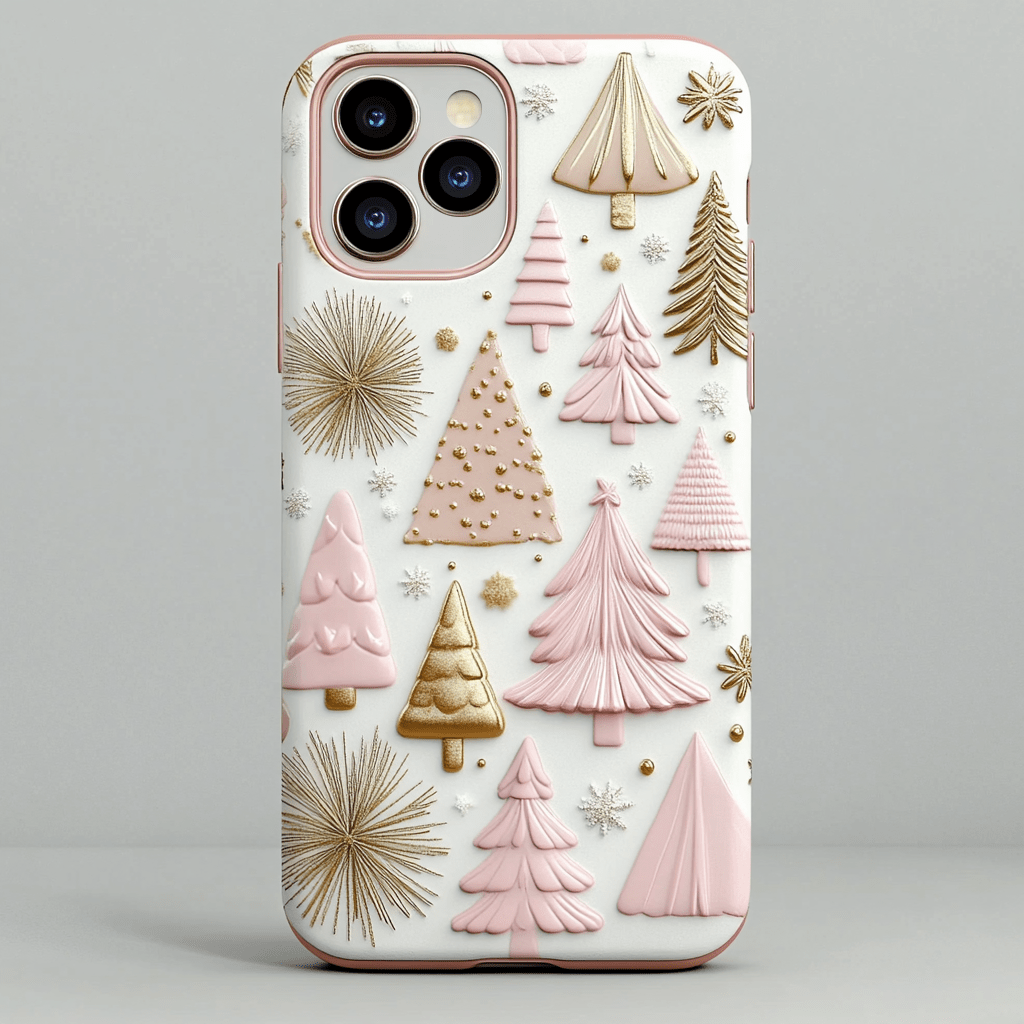 Sweet Pink Christmas  Phone Cases, Available in Multiple Styles, iPhone, Pixel, Samsung