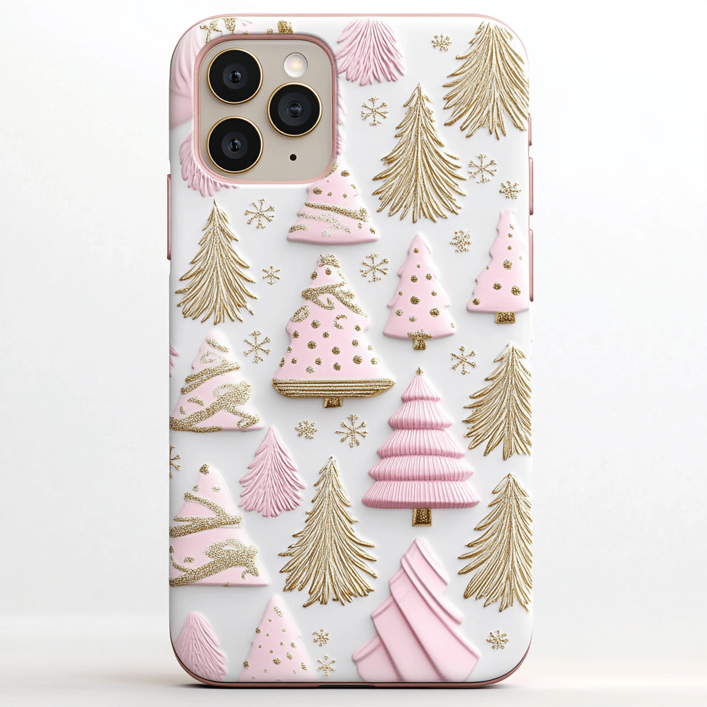 Sweet Pink Christmas  Phone Cases, Available in Multiple Styles, iPhone, Pixel, Samsung