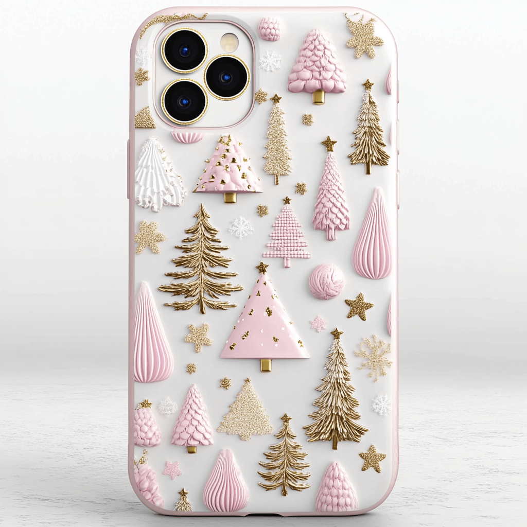 Sweet Pink Christmas  Phone Cases, Available in Multiple Styles, iPhone, Pixel, Samsung