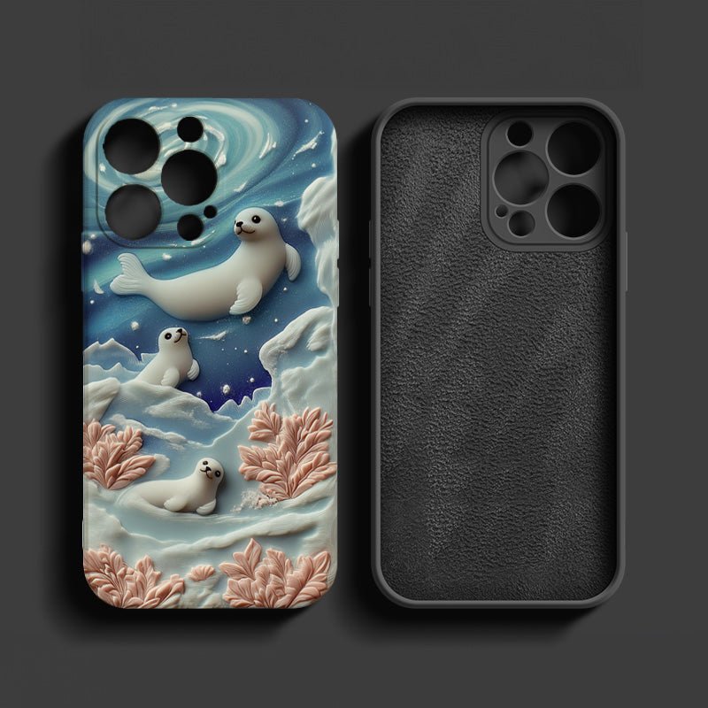 Three seals, iPhone, Pixel, Samsung