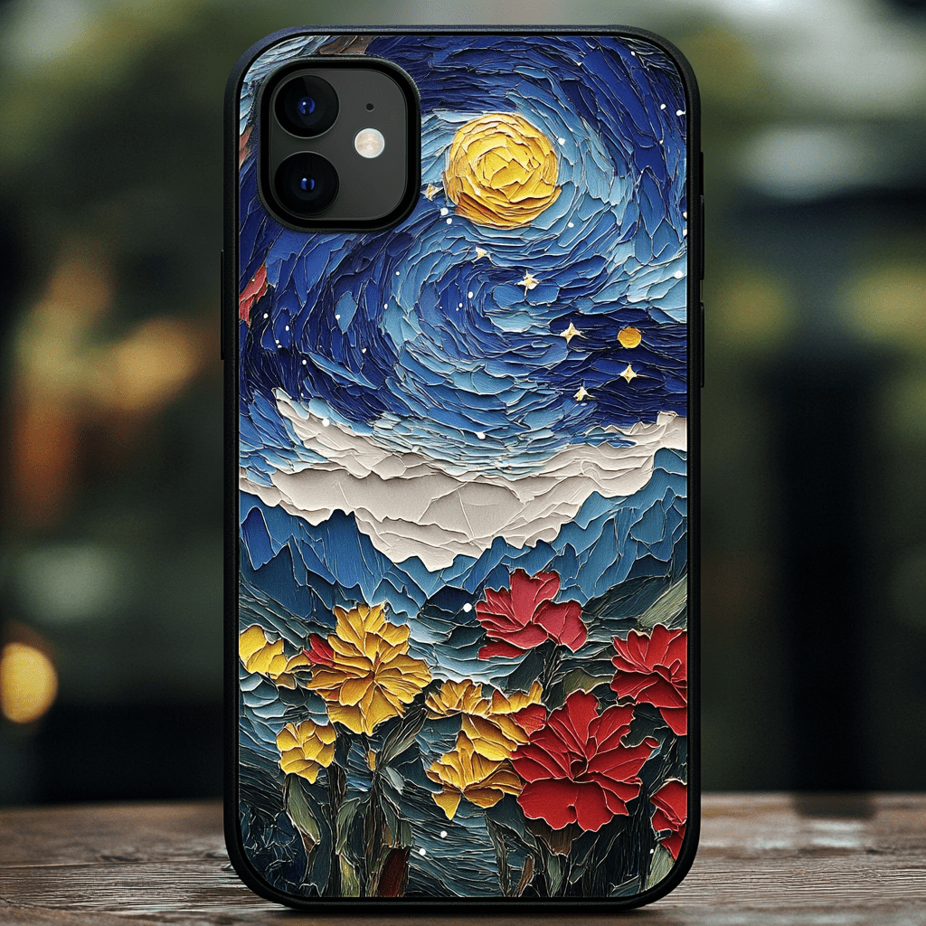 Under the soft glow of the moon, a sea of flowers unfolds, iPhone, Pixel, Samsung