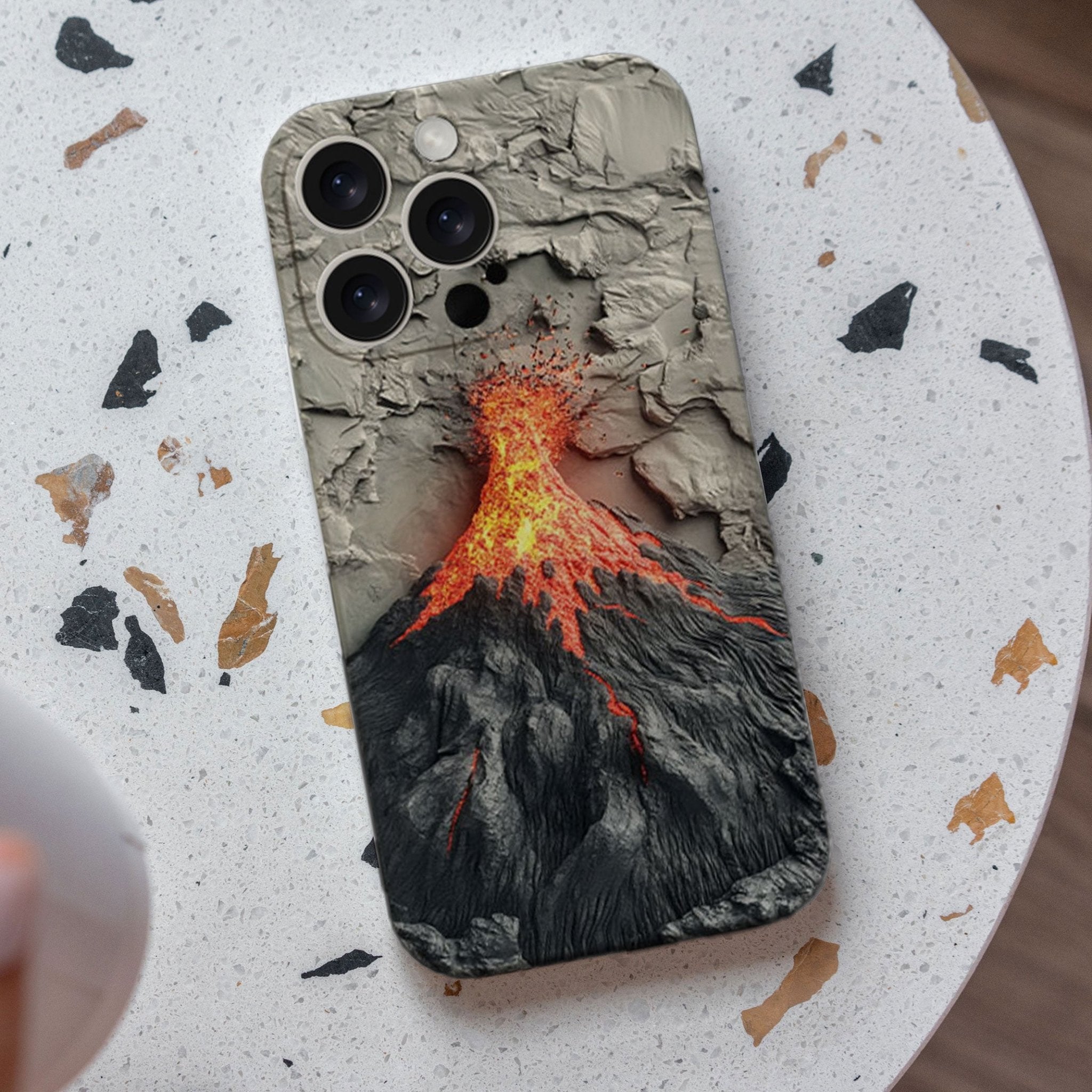 Volcano Eruption, 3D Touch Phone Case, Multiple Styles Available, iPhone, Pixel, Samsung