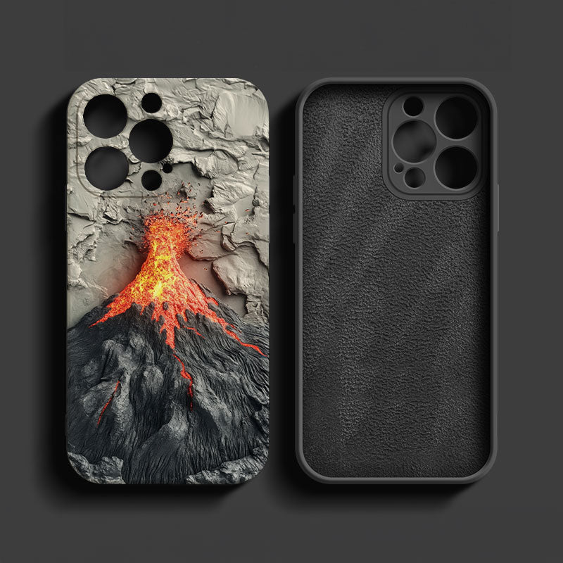 Volcano Eruption, 3D Touch Phone Case, Multiple Styles Available, iPhone, Pixel, Samsung