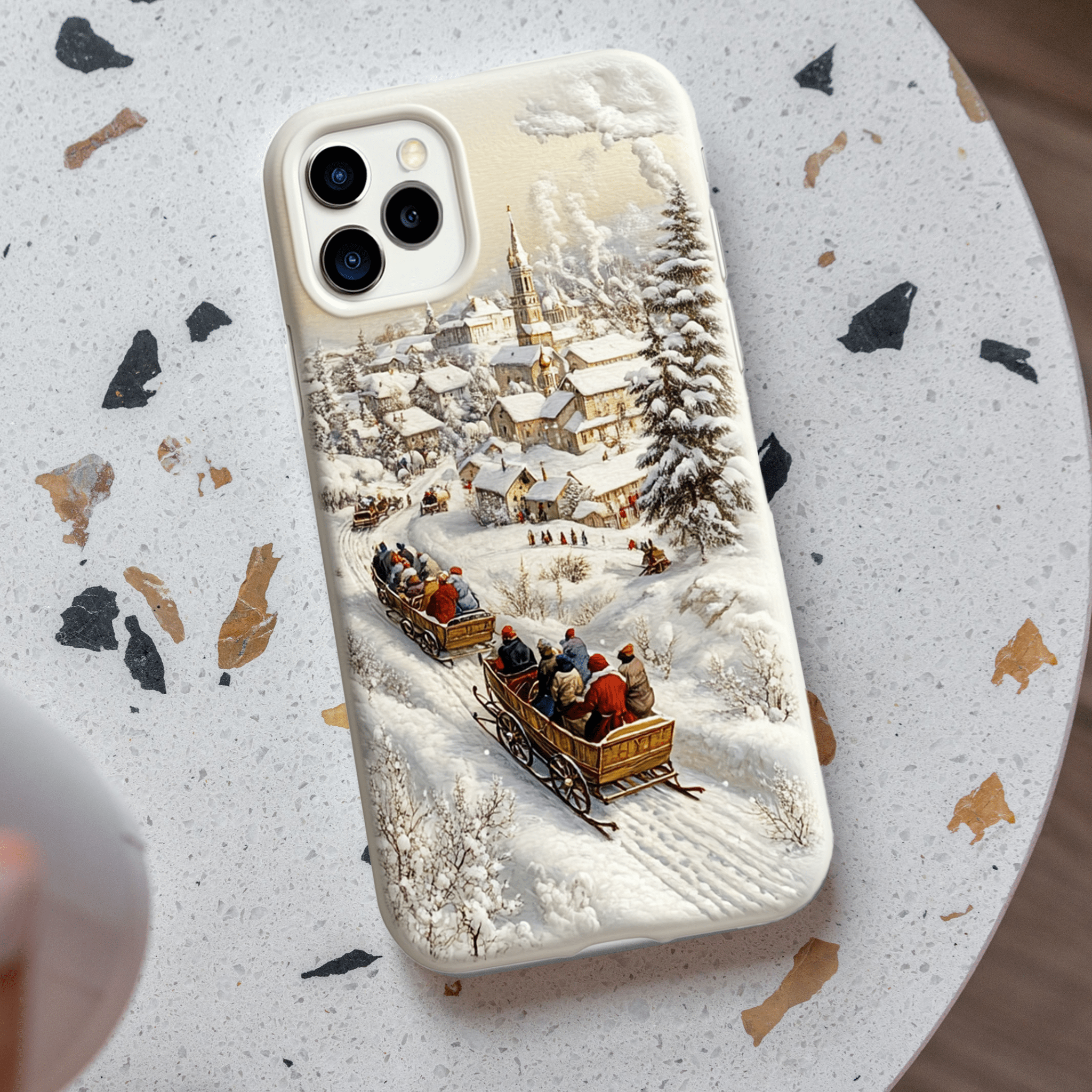 White Holiday Phone Cases, Multiple Styles Available, iPhone, Pixel, Samsung