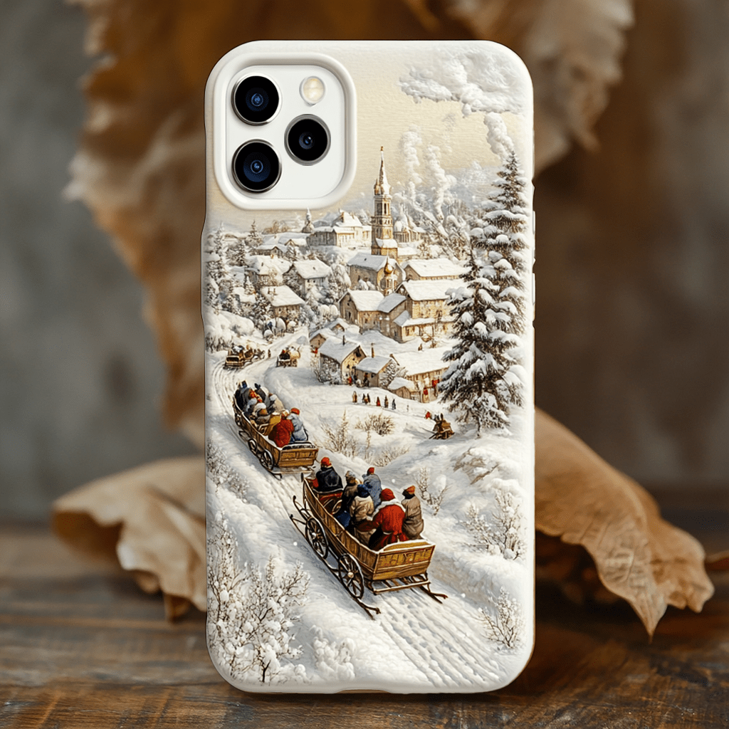 White Holiday Phone Cases, Multiple Styles Available, iPhone, Pixel, Samsung