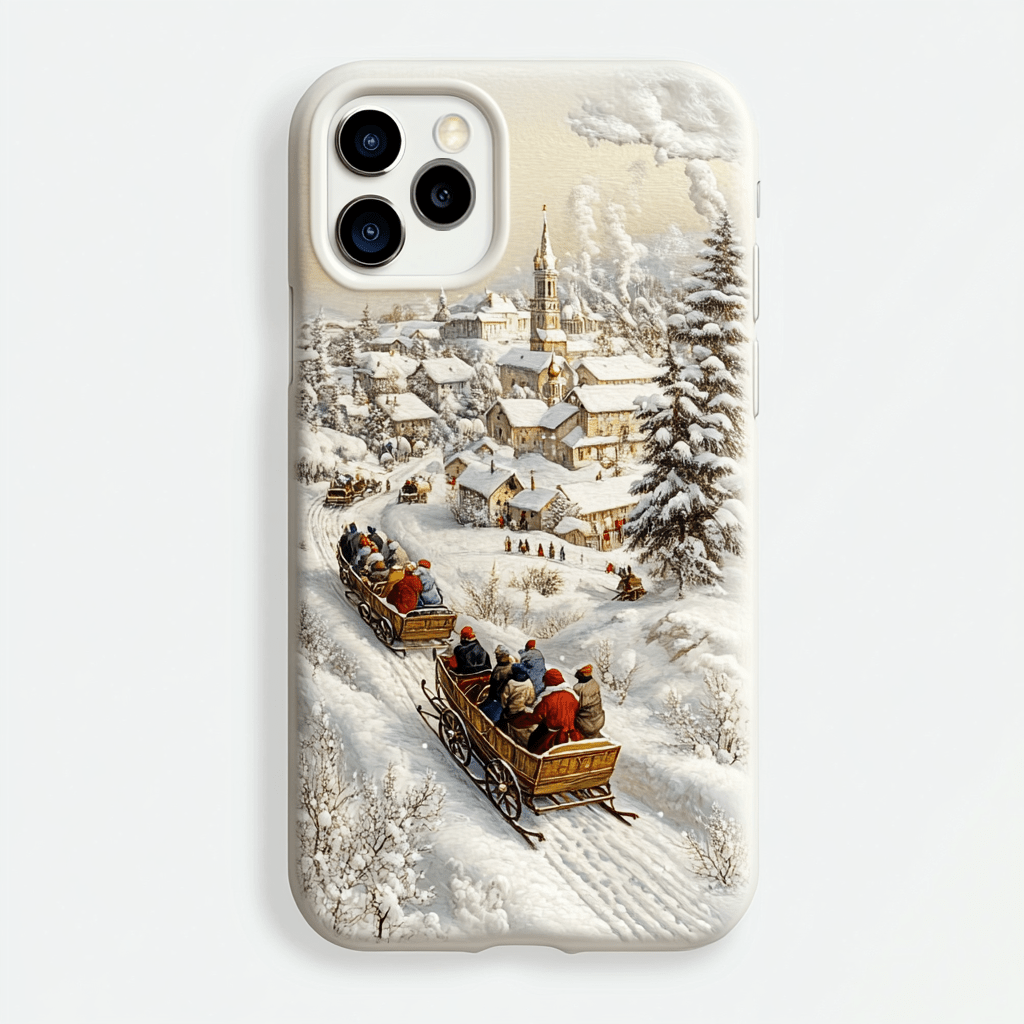 White Holiday Phone Cases, Multiple Styles Available, iPhone, Pixel, Samsung