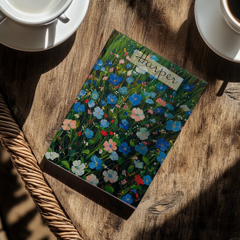 Wildflower Hardcover Personalized Diary, Customized Notebook for Women