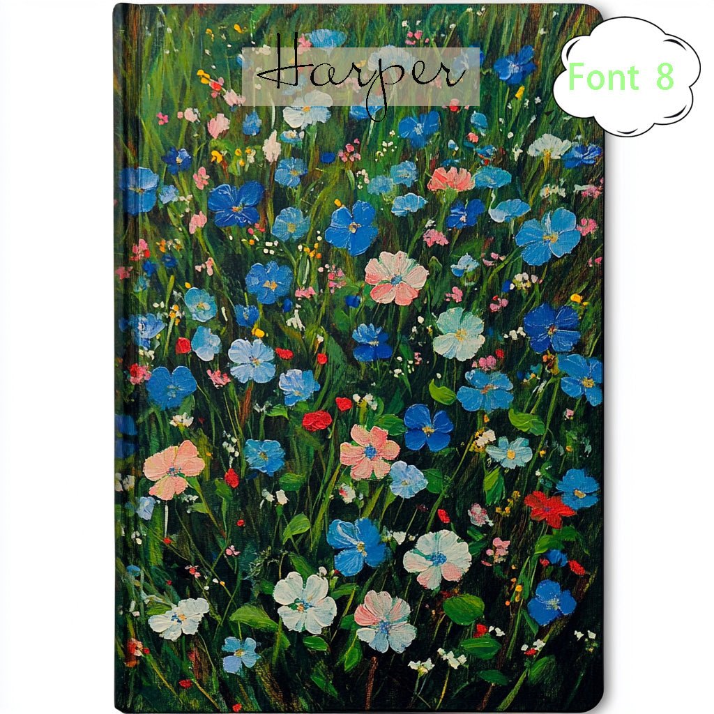 Wildflower Hardcover Personalized Diary, Customized Notebook for Women