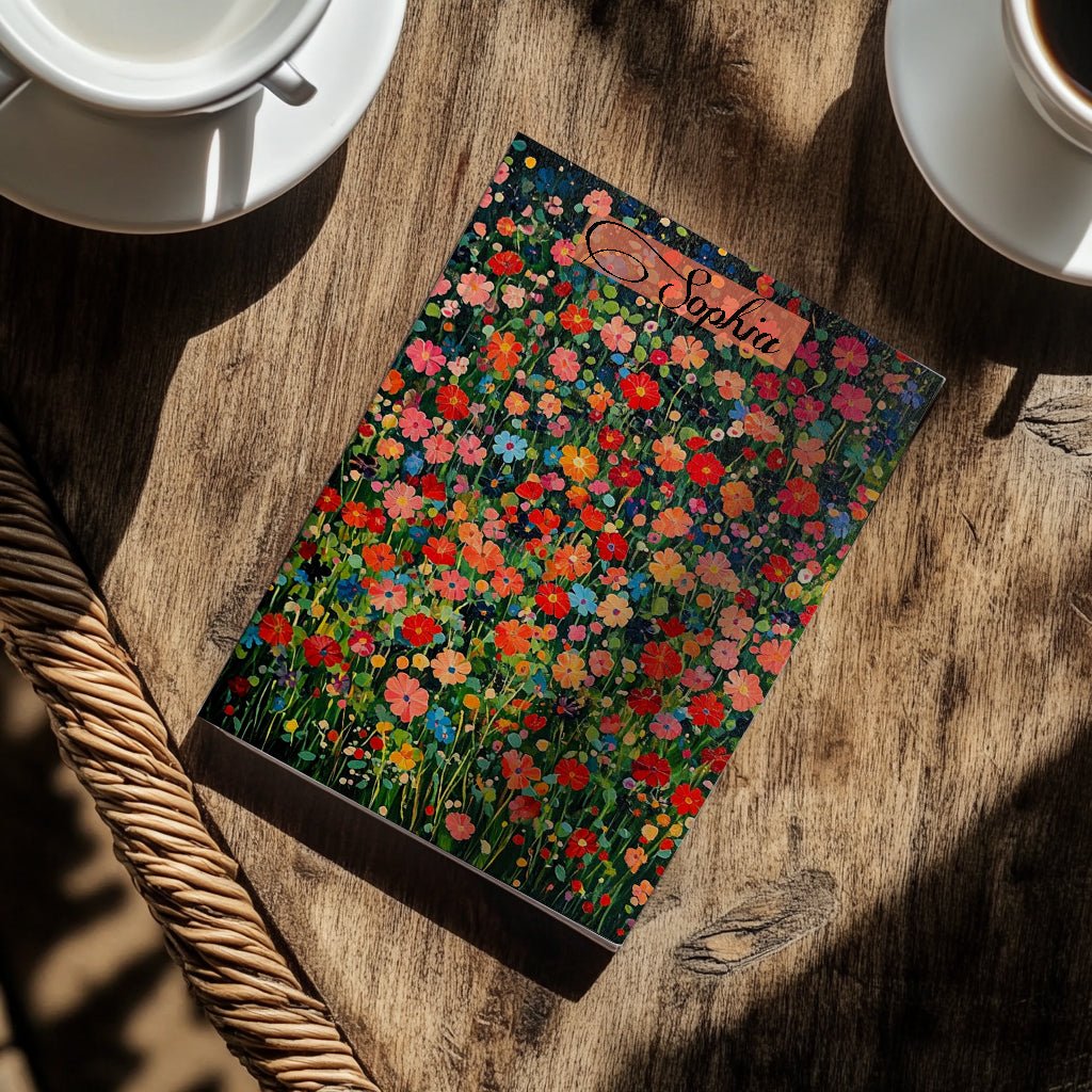 Wildflower Hardcover Personalized Diary, Customized Notebook for Women