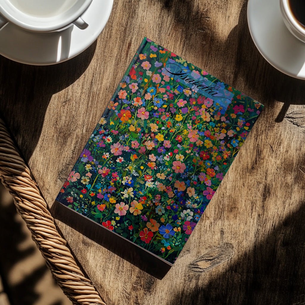 Wildflower Hardcover Personalized Diary, Customized Notebook for Women