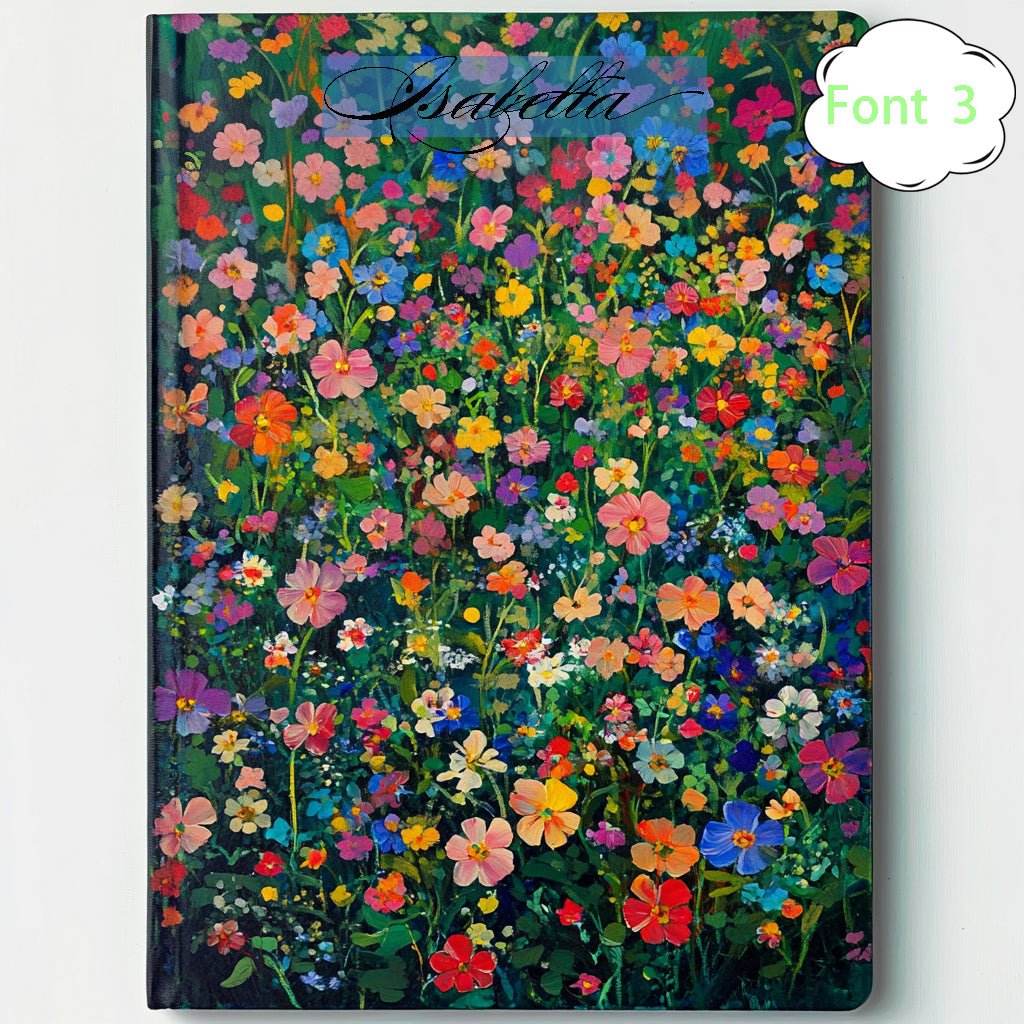 Wildflower Hardcover Personalized Diary, Customized Notebook for Women