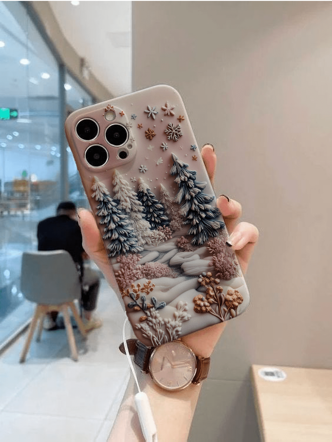 Winter tree shadows phone cases, multiple styles available, iPhone, Pixel, Samsung