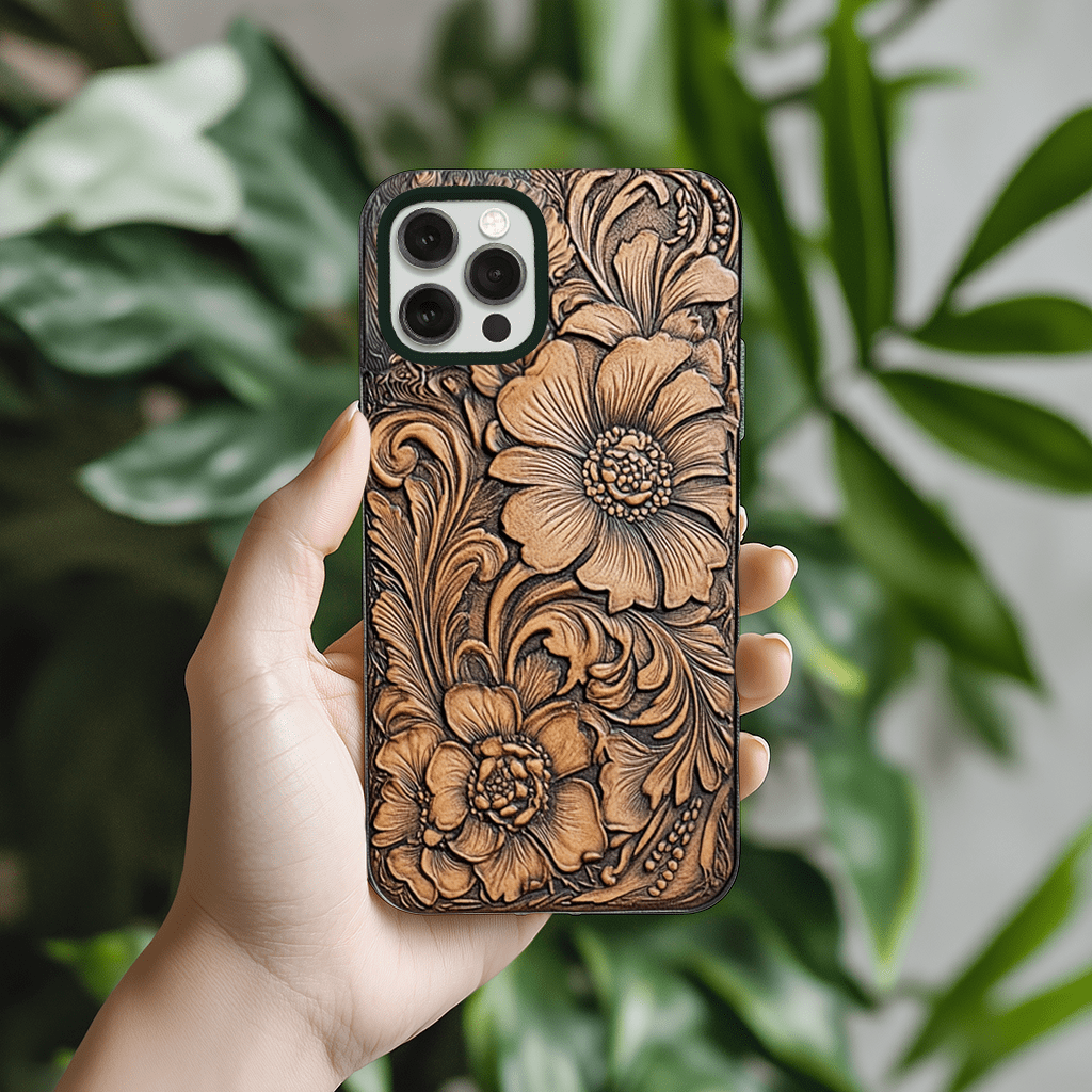 Wooden Sunflower phone case, multiple styles to choose from, iPhone, Pixel, Samsung