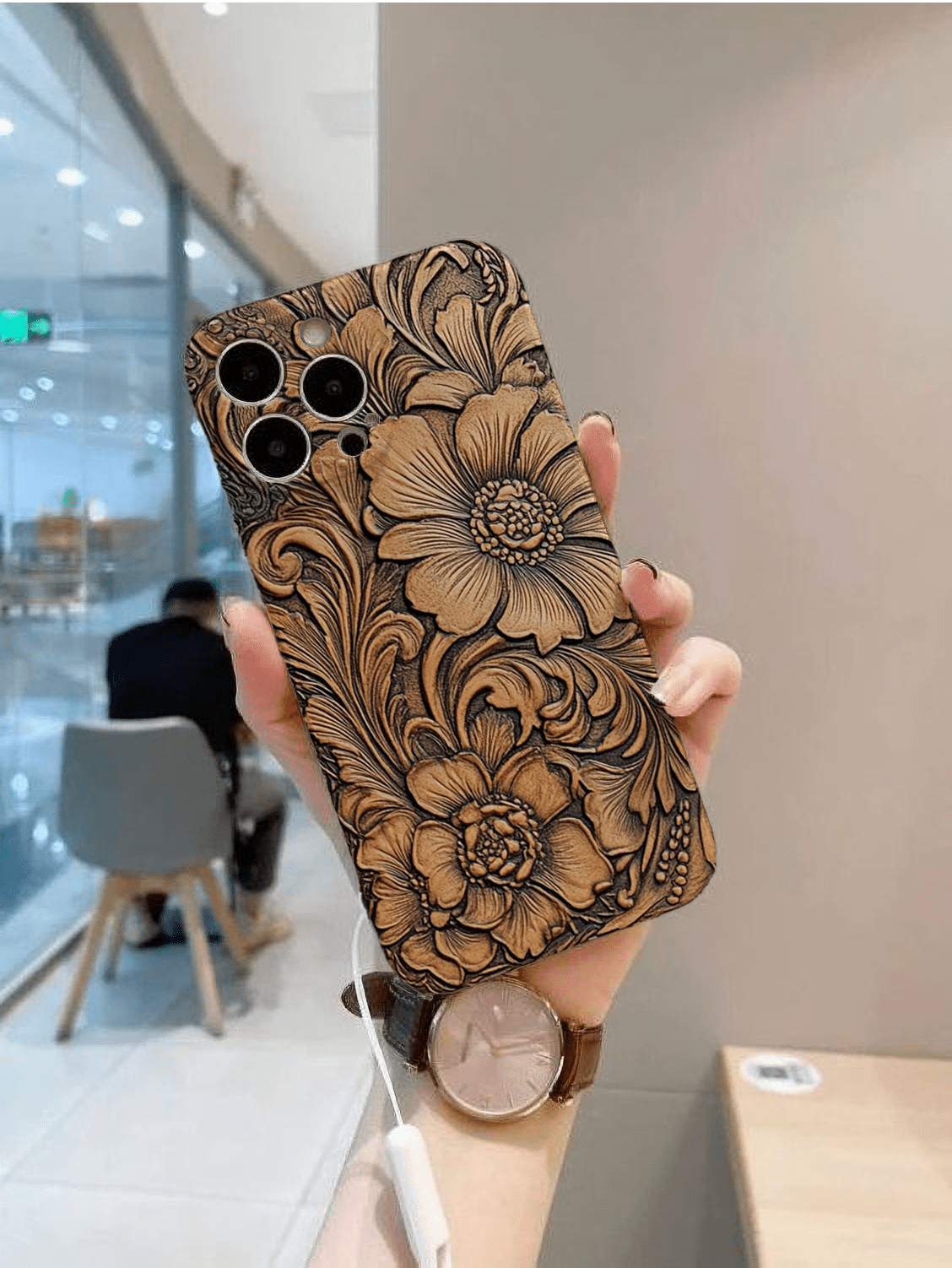 Wooden Sunflower phone case, multiple styles to choose from, iPhone, Pixel, Samsung