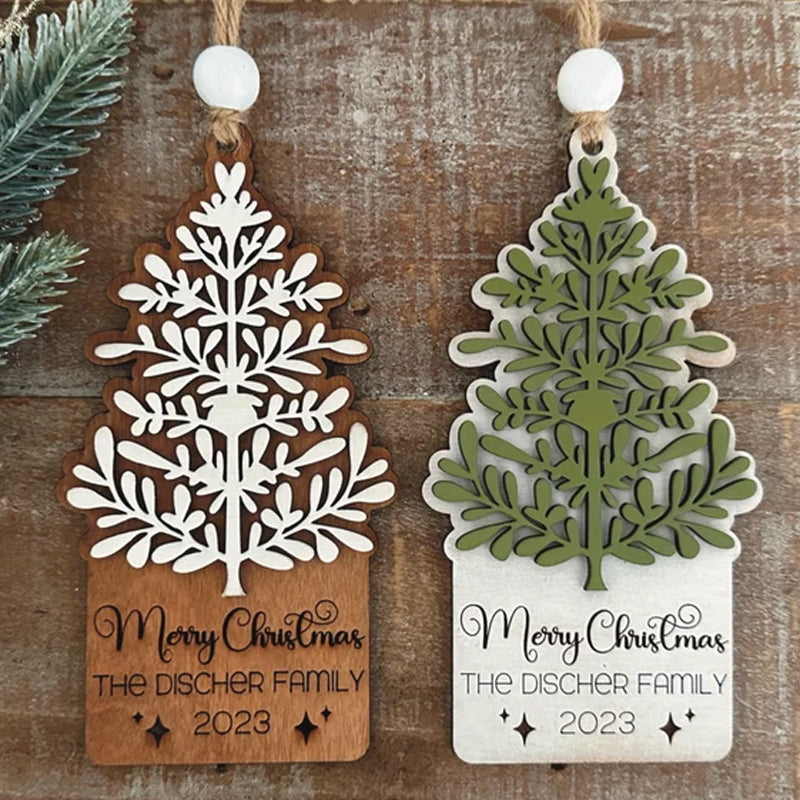 Christmas family custom ornaments, Christmas tree pattern, customized gifts, Christmas decorations, family keepsakes