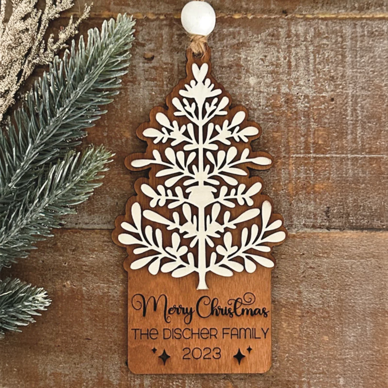 Christmas family custom ornaments, Christmas tree pattern, customized gifts, Christmas decorations, family keepsakes